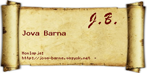 Jova Barna névjegykártya